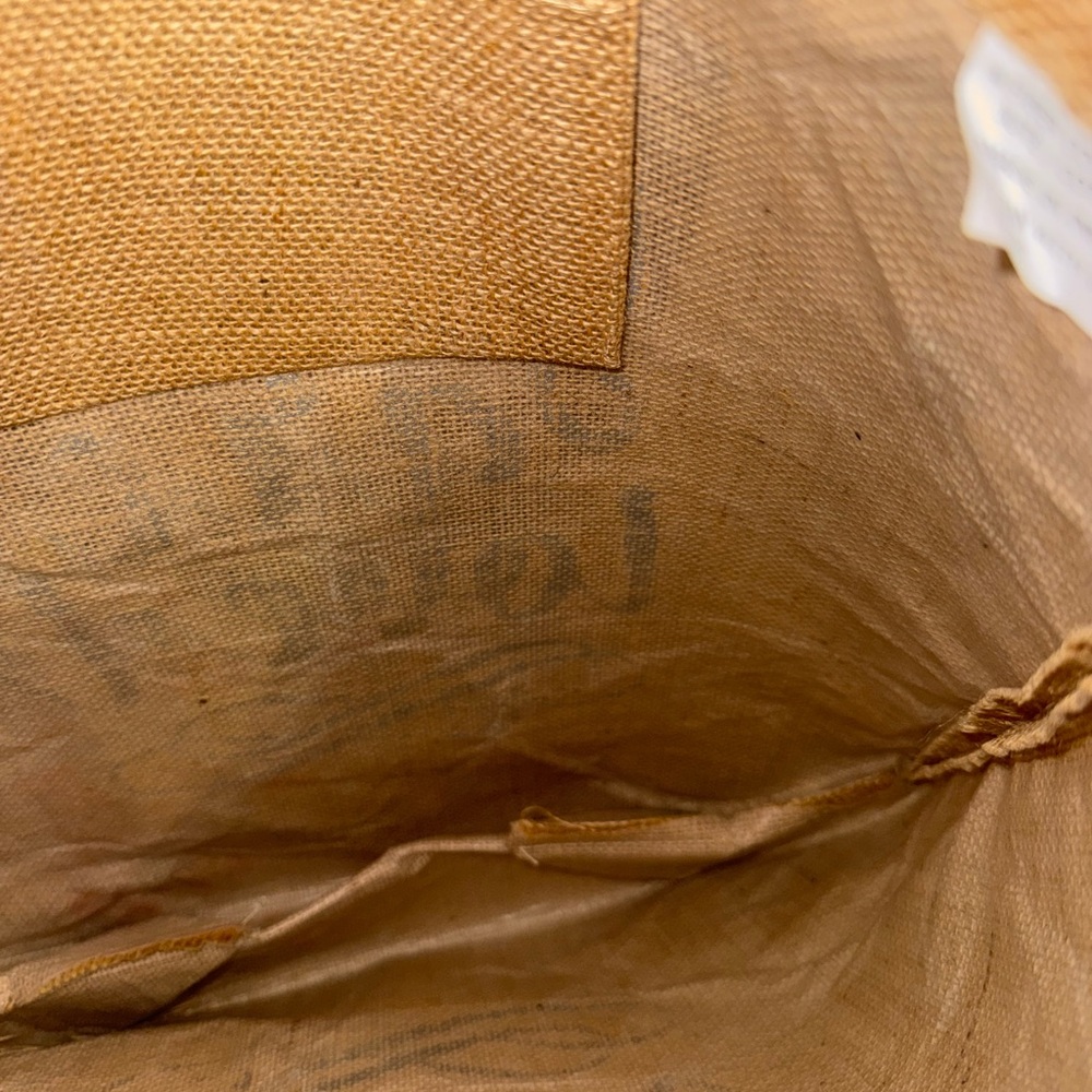 Tan Jute “You Are Loved” Tote Bag with Black Handles - Picture 8 of 9